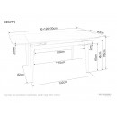 Стол обеденный SIGNAL SENTO серый лак/черный 120-180/80